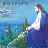 JESUS SAVES Religious Cardboard Sign 1950