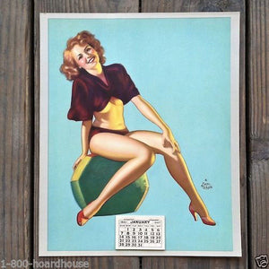 NEVER TO YOUNG Pinup Promotional Store Calendar 1940s