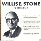 WILLIS STONE President Cardboard Sign 1960s